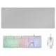 Mars Gaming MCPXWFR Combo Teclado+Ratón+Alfombrilla Blanco FR